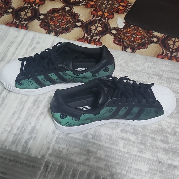 Adidas Superstar Black Green Monogram Men's Size 9 - Picture 3 of 5